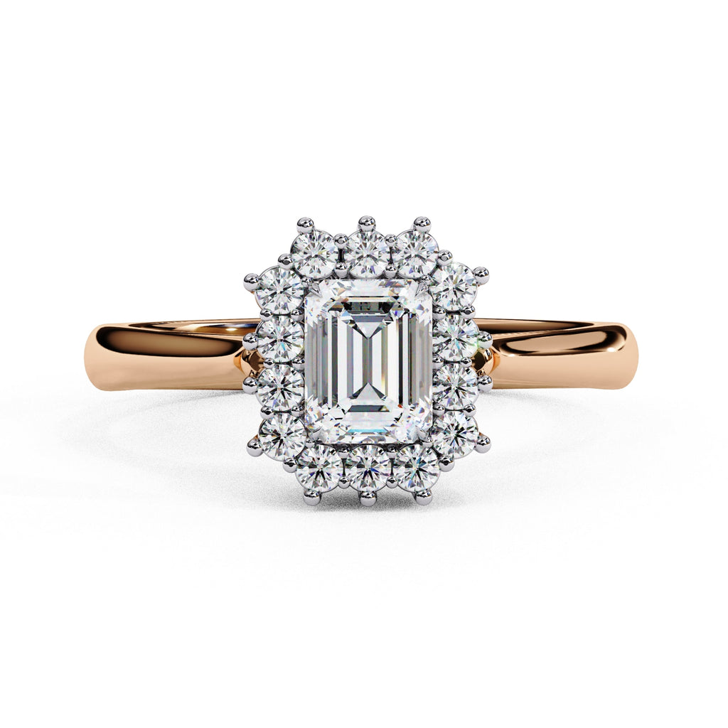 Elegant Central Stone Diamond Halo Ring