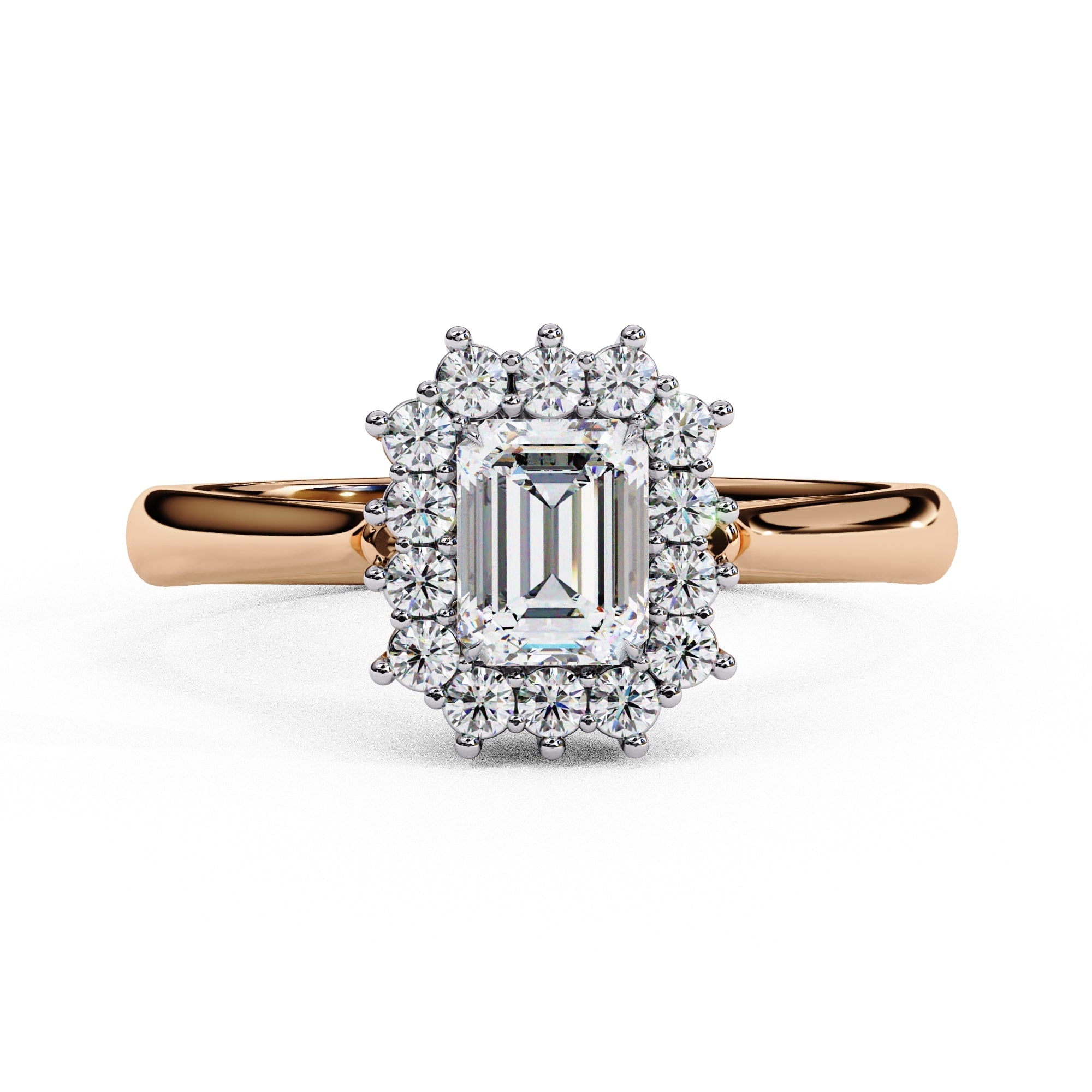Elegant Central Stone Diamond Halo Ring