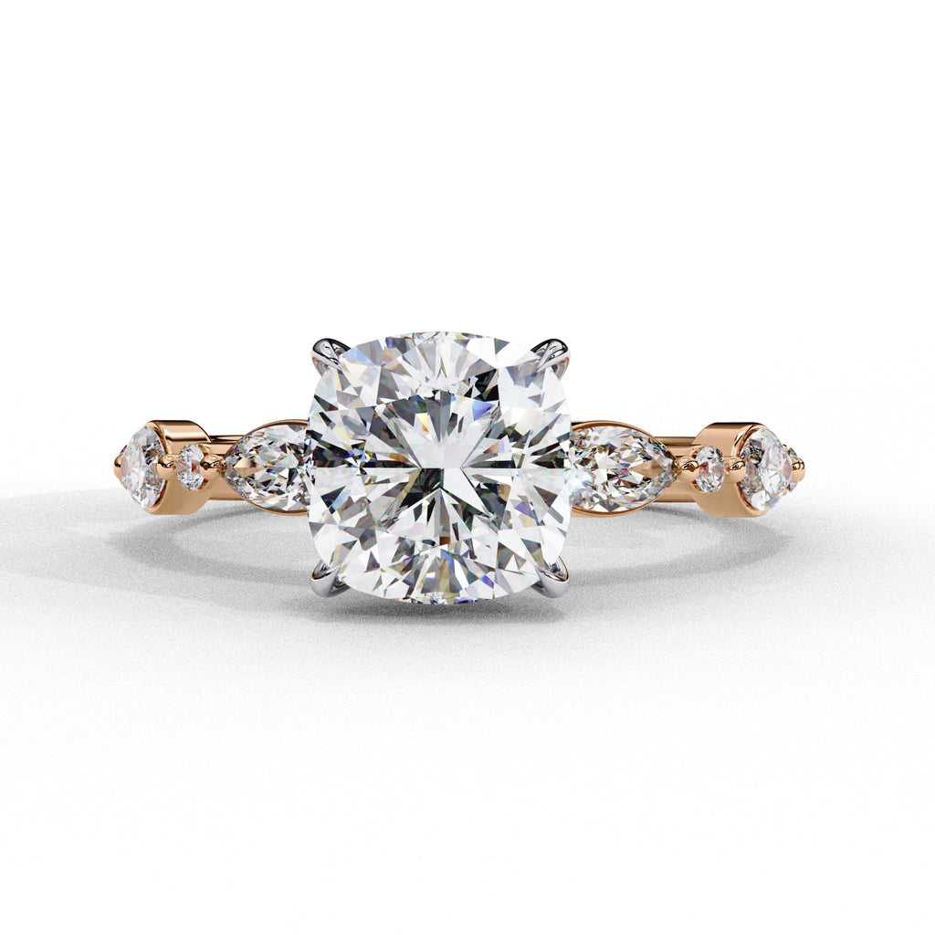 Elegant Diamond Central Stone Ring with Brilliant Side Accents