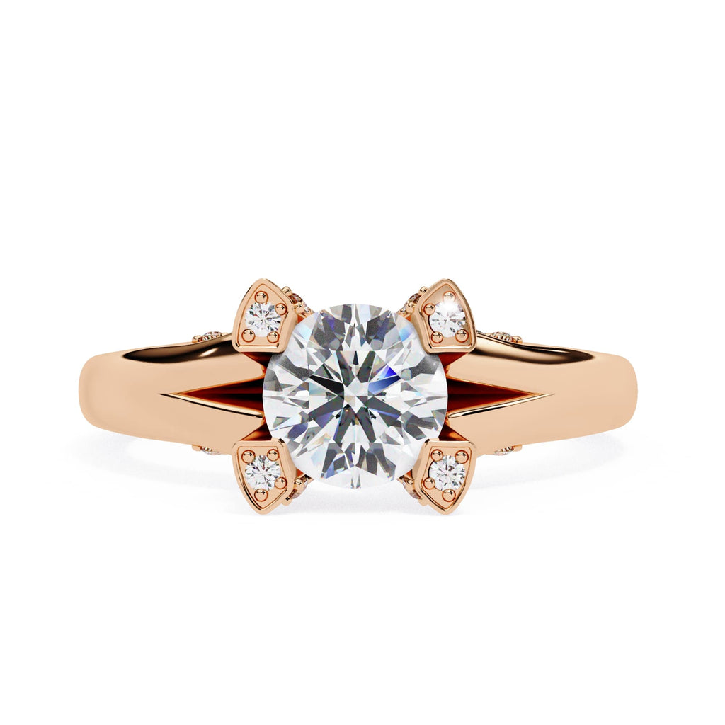 Elegant Diamond Central Stone Ring with Brilliant Side Accents