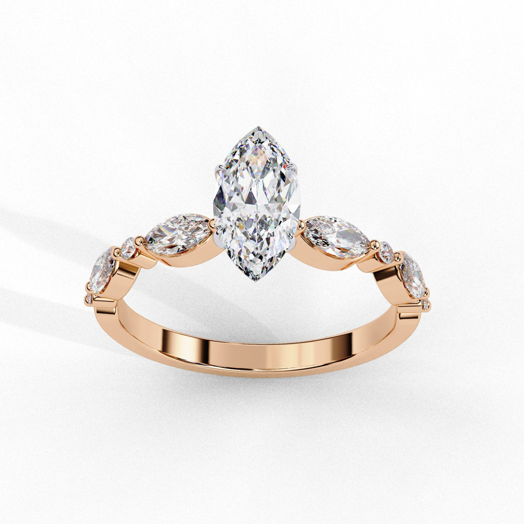 Elegant Central Stone Diamond Ring with Radiant Side Accents
