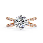 Radiant Central Stone Diamond Ring with Shimmering Side Accents