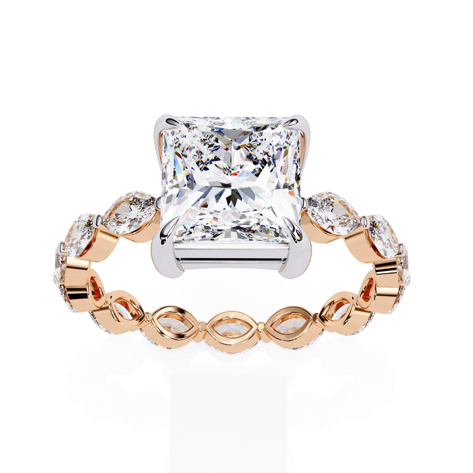 Sparkling Central Stone Diamond Ring with Side Accents