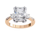Elegant Central Stone Diamond Ring with Radiant Side Accents