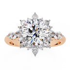 Radiant Central Stone Diamond Ring with Sparkling Side Accents