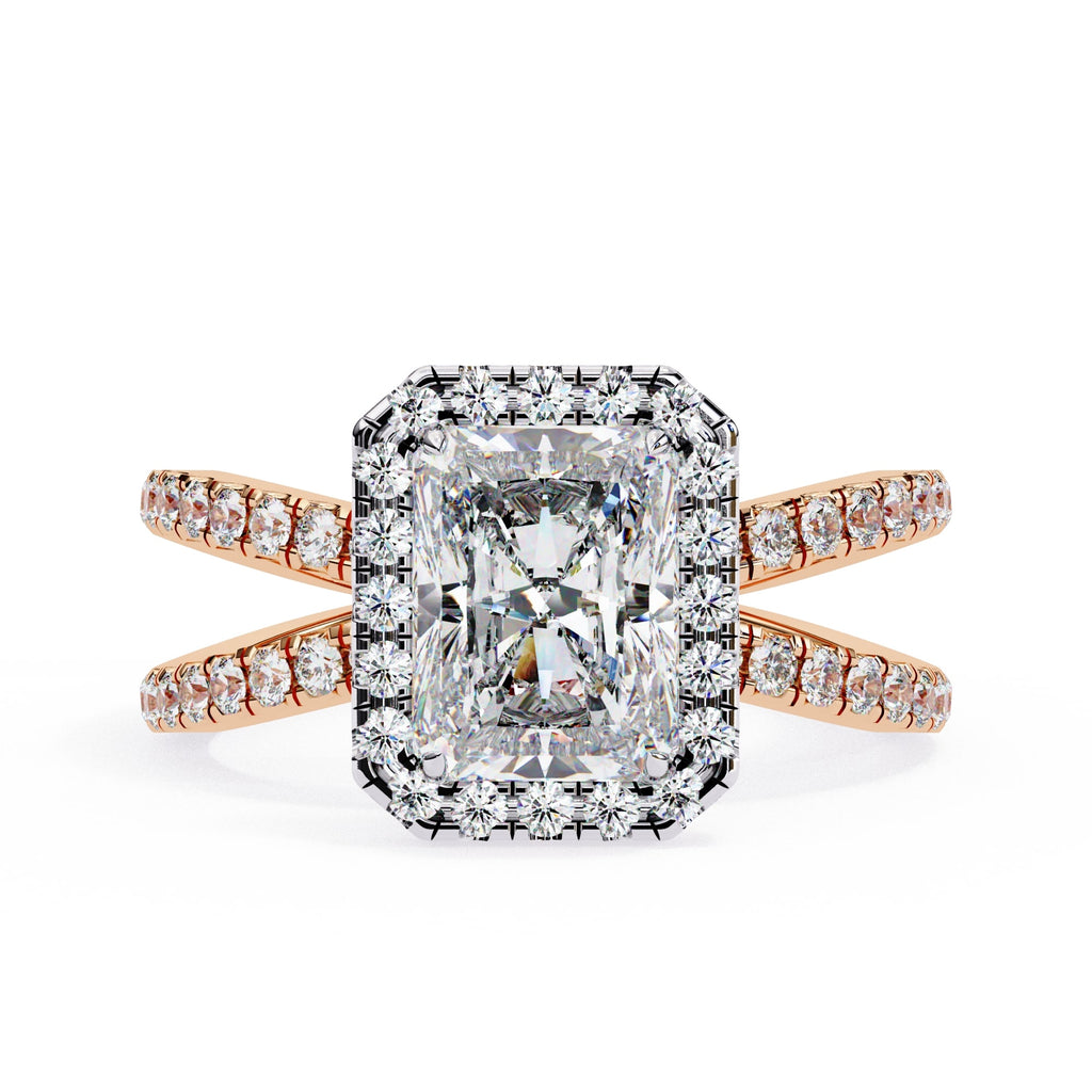Elegant Central Stone Diamond Ring with Radiant Side Accents