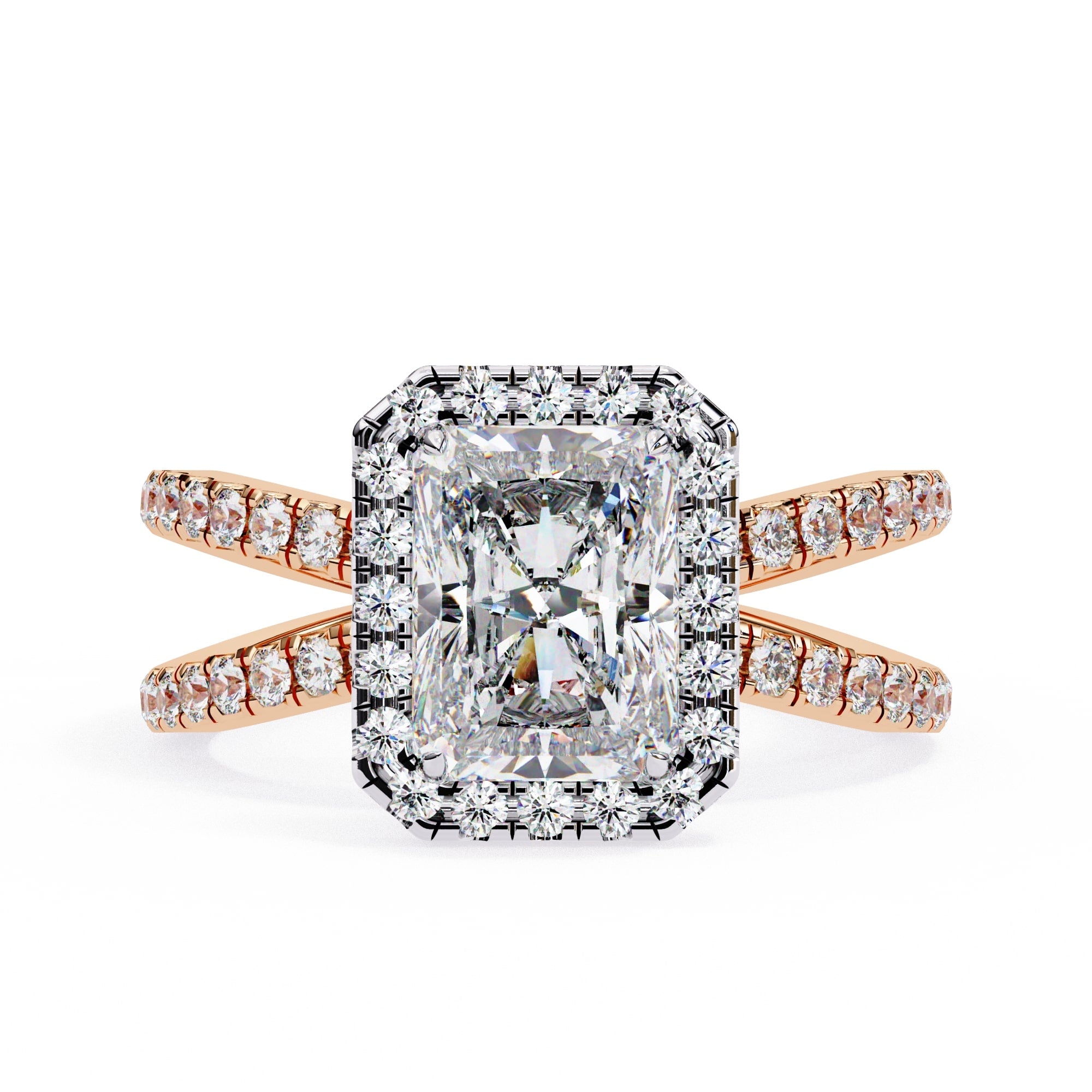 Elegant Central Stone Diamond Ring with Radiant Side Accents