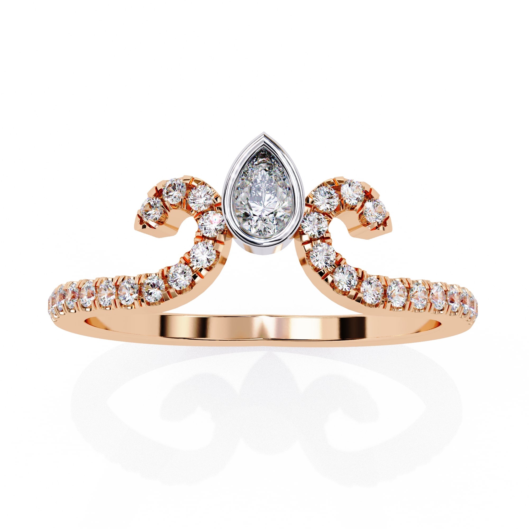 Elegant Central Stone Diamond Ring with Side Stone Accents