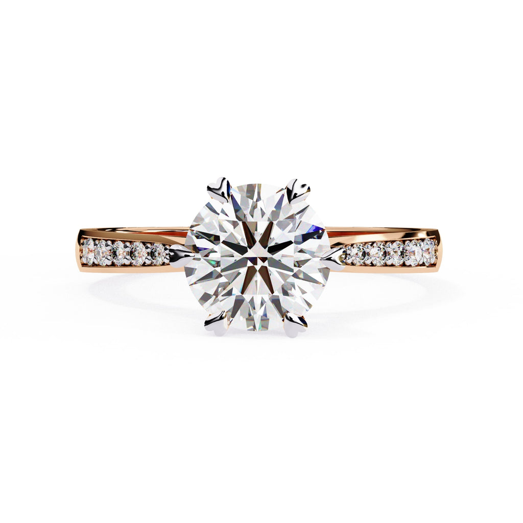 Elegant Central Stone Diamond Ring with Radiant Side Accents
