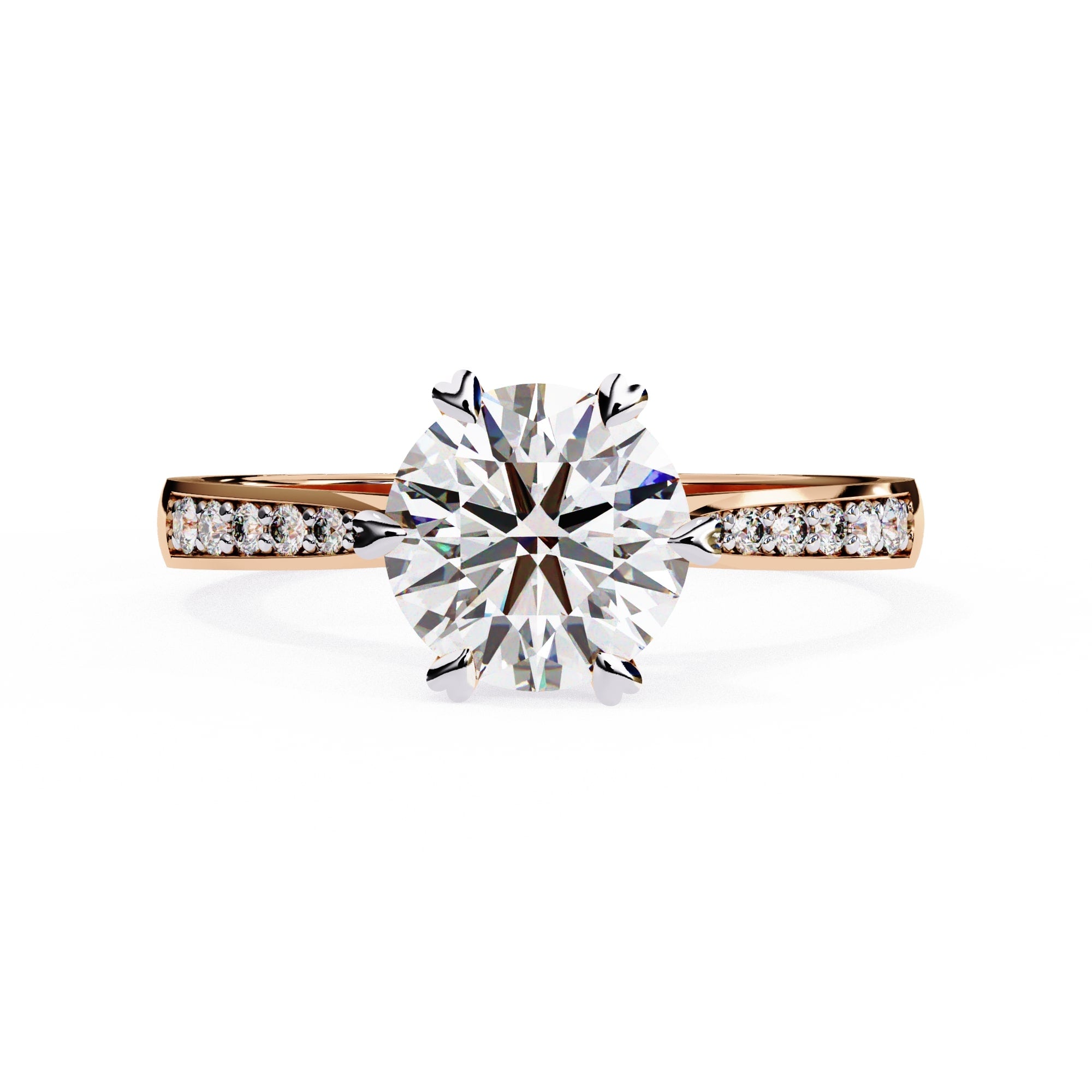 Elegant Central Stone Diamond Ring with Radiant Side Accents
