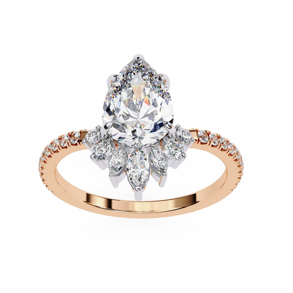 Elegant Central Stone Diamond Ring with Side Accents
