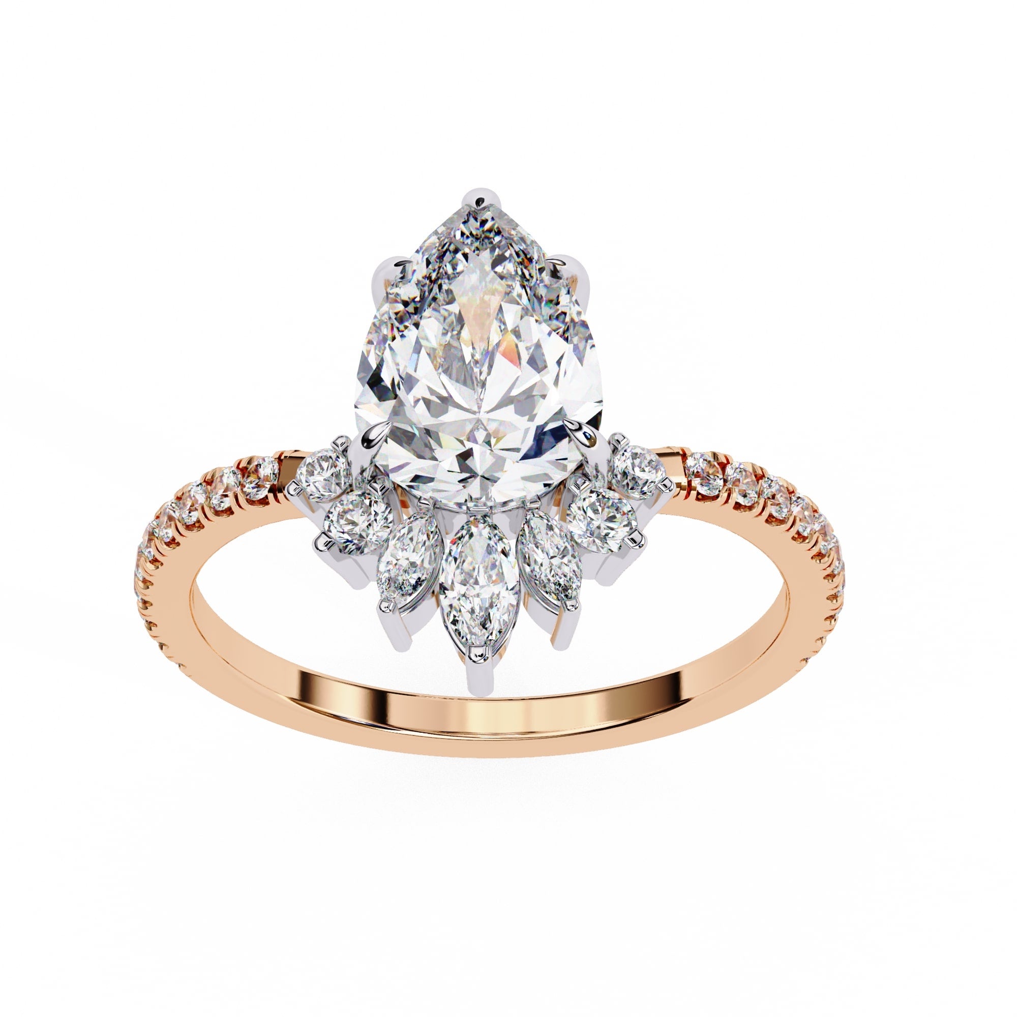 Elegant Central Stone Diamond Ring with Side Accents