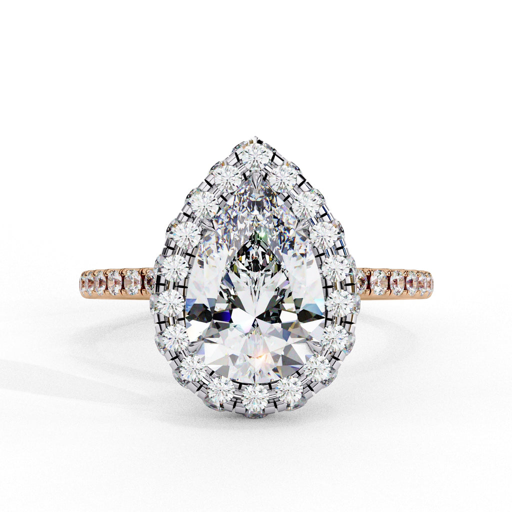 Elegant Central Stone Diamond Halo Ring