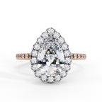 Elegant Central Stone Diamond Halo Ring