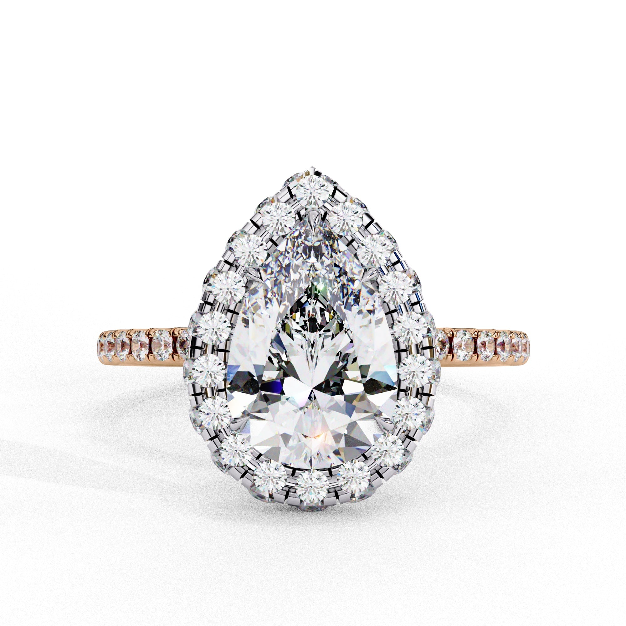 Elegant Central Stone Diamond Halo Ring