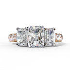 Radiant Multi-Stone Diamond Ring with Brilliant Side Accents