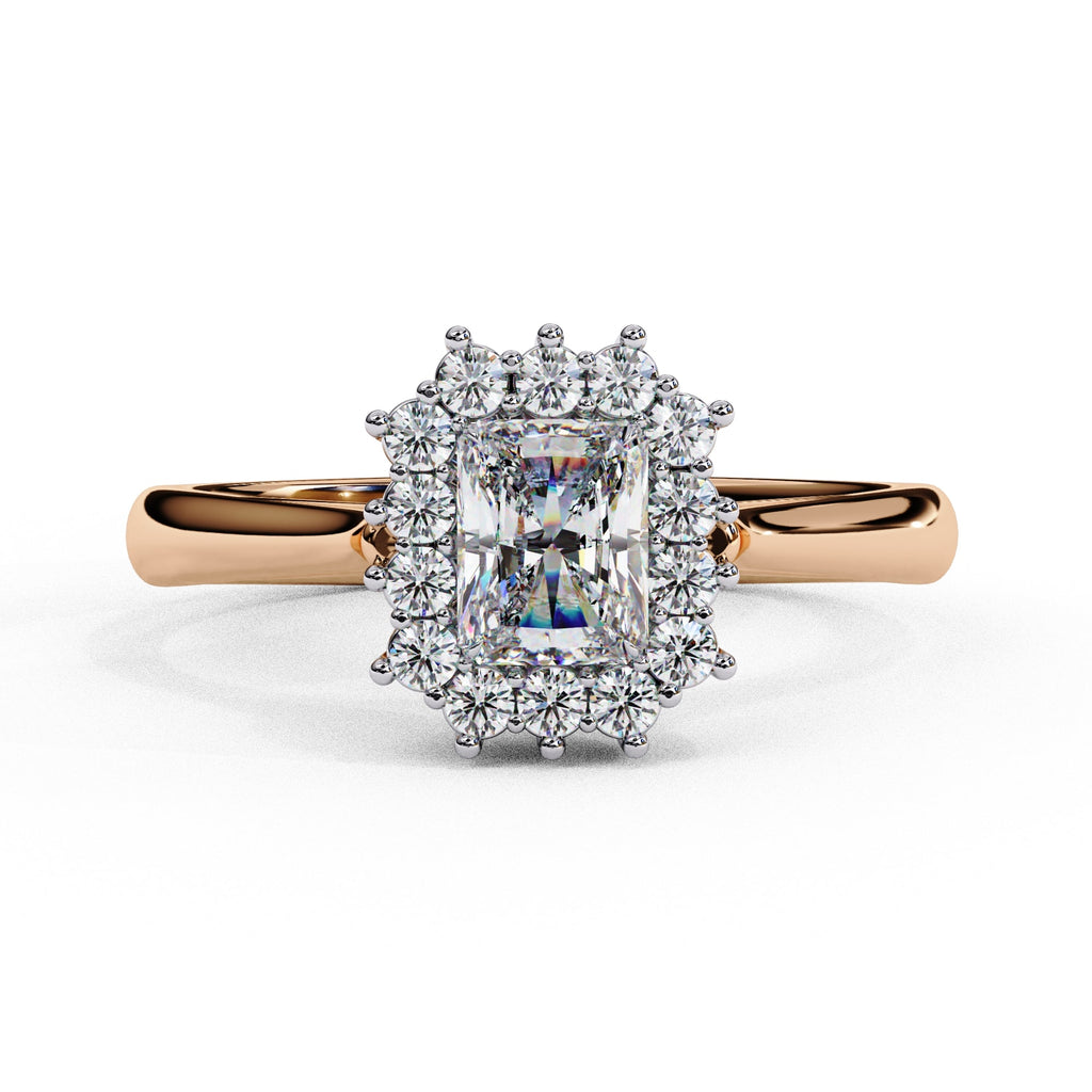 Elegant Central Stone Diamond Halo Ring