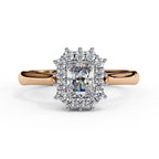 Elegant Central Stone Diamond Halo Ring