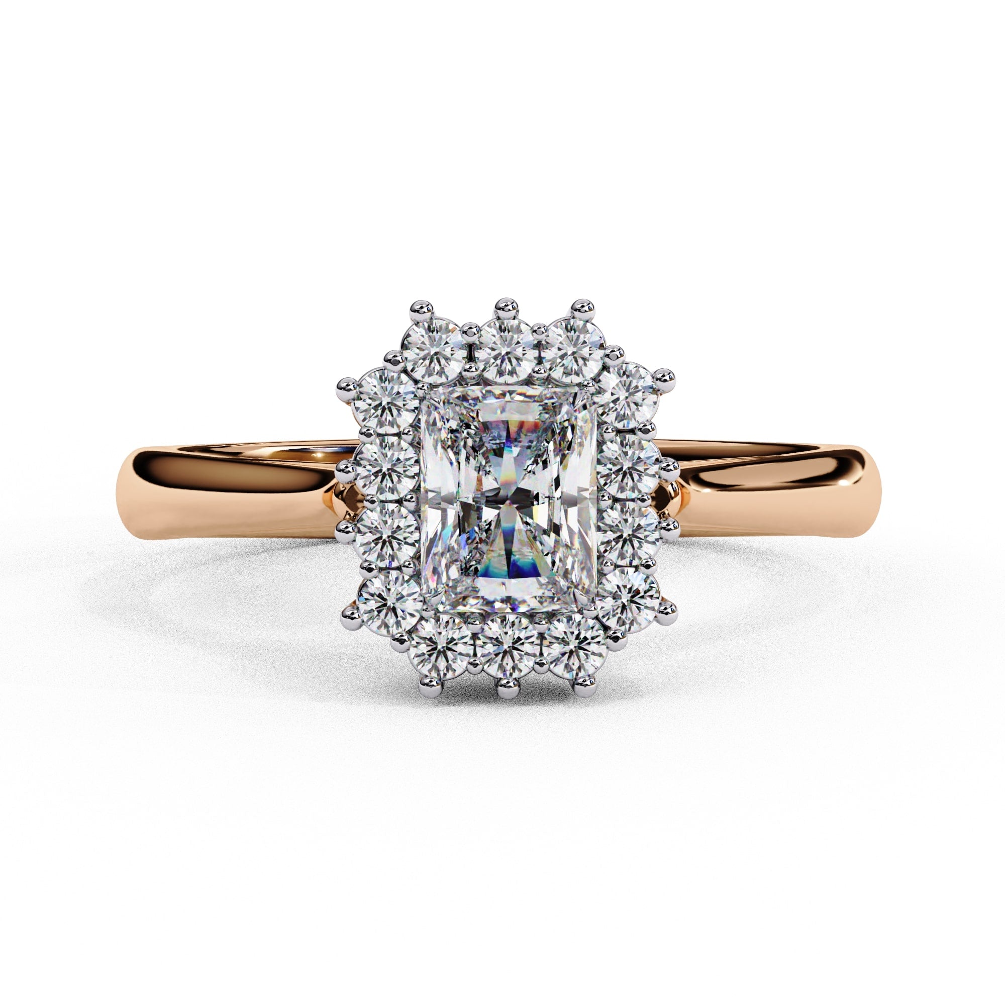 Elegant Central Stone Diamond Halo Ring