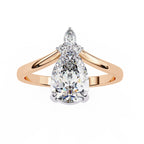Radiant Central Stone Diamond Ring with Shimmering Side Accents