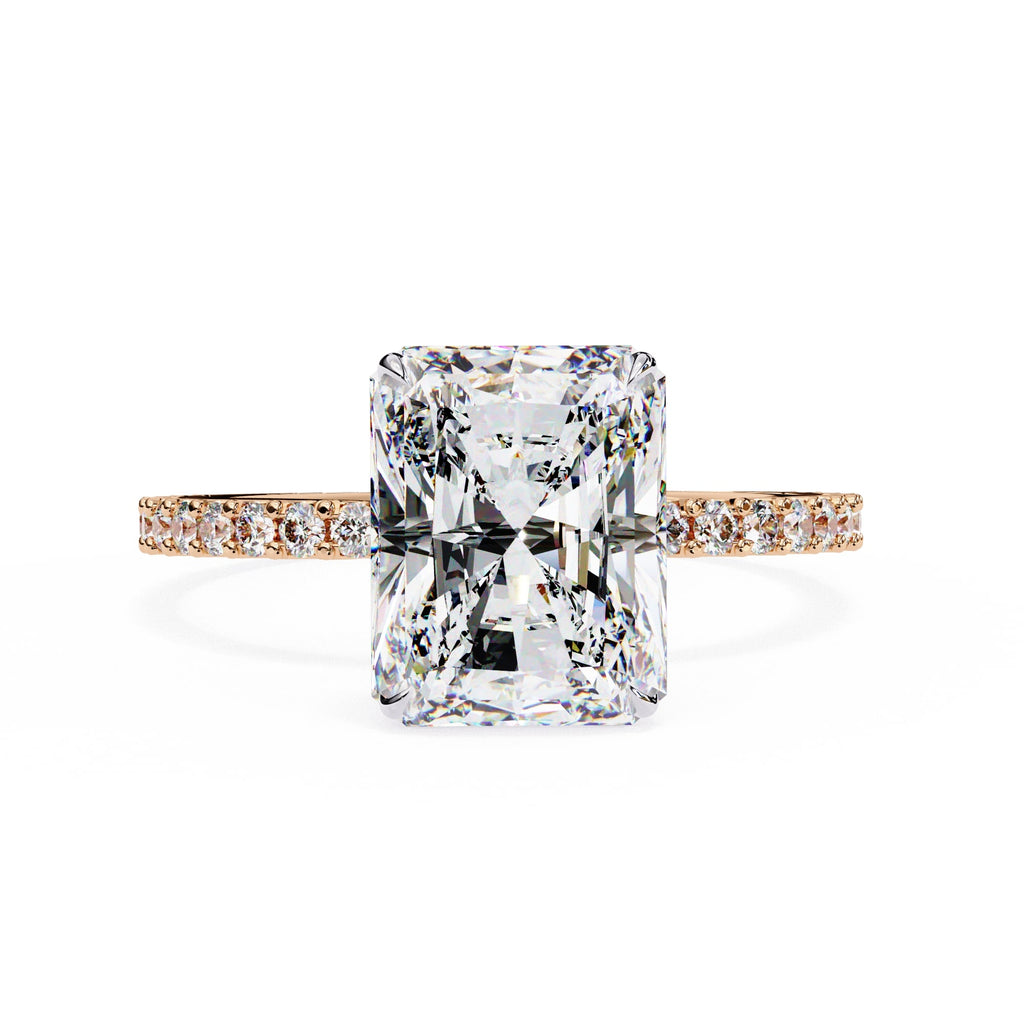Radiant Central Stone Diamond Halo Ring