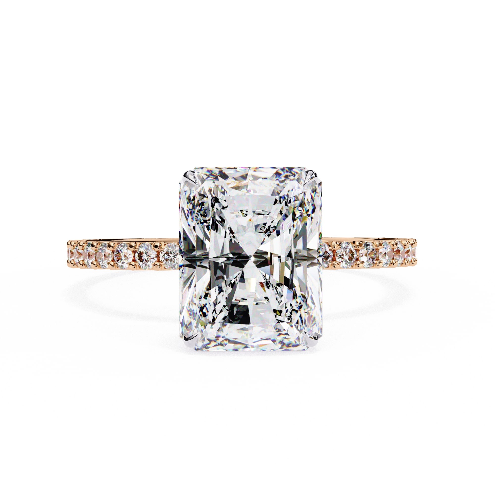 Radiant Central Stone Diamond Halo Ring