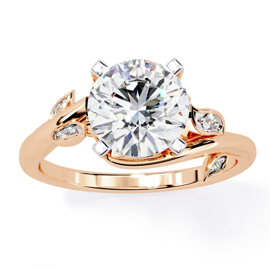 Exquisite Central Stone Diamond Ring with Shimmering Side Accents