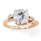 Exquisite Central Stone Diamond Ring with Shimmering Side Accents