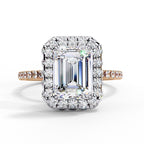 Radiant Central Stone Diamond Ring with Shimmering Side Accents
