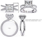 Radiant Central Stone Diamond Elegance Ring