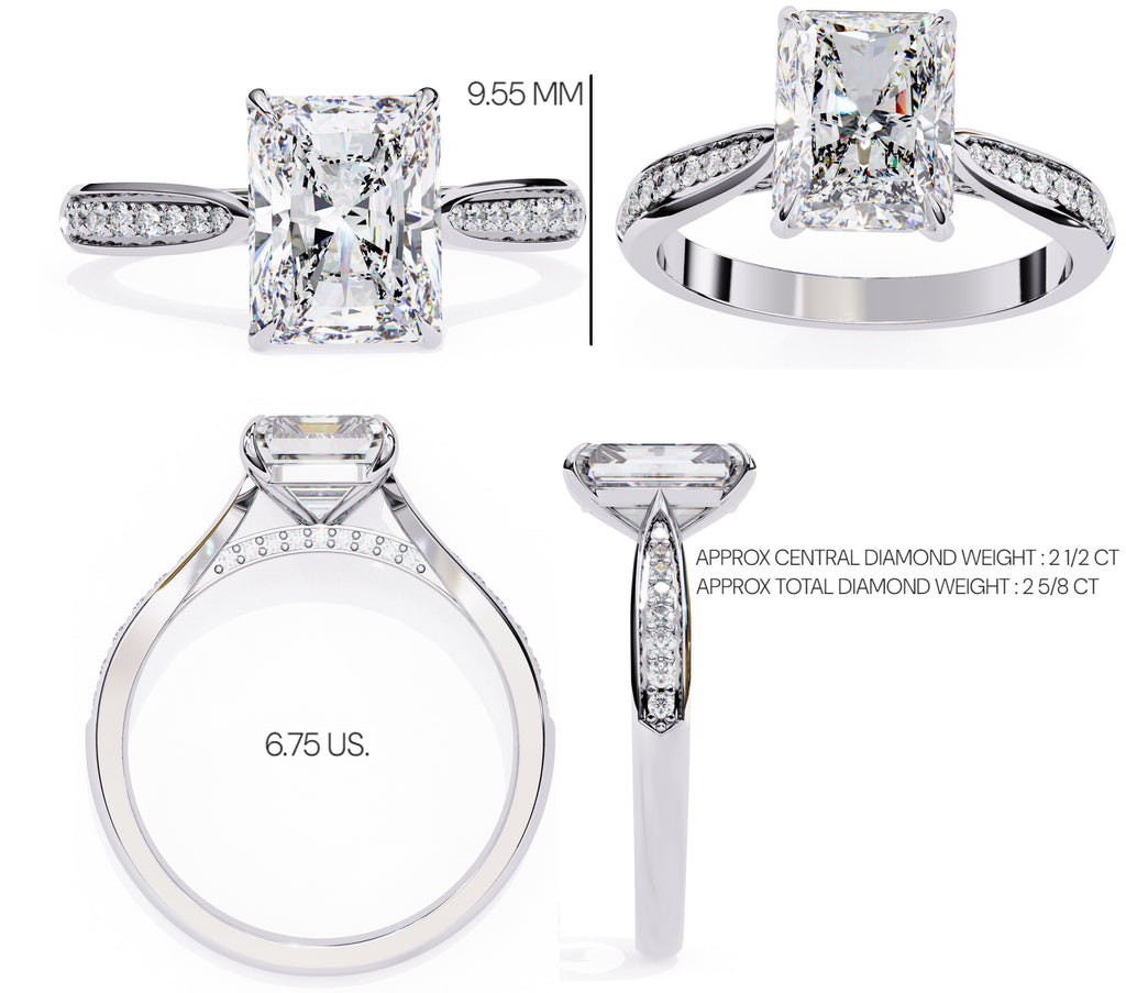 Elegant Central Stone Diamond Side Accent Ring