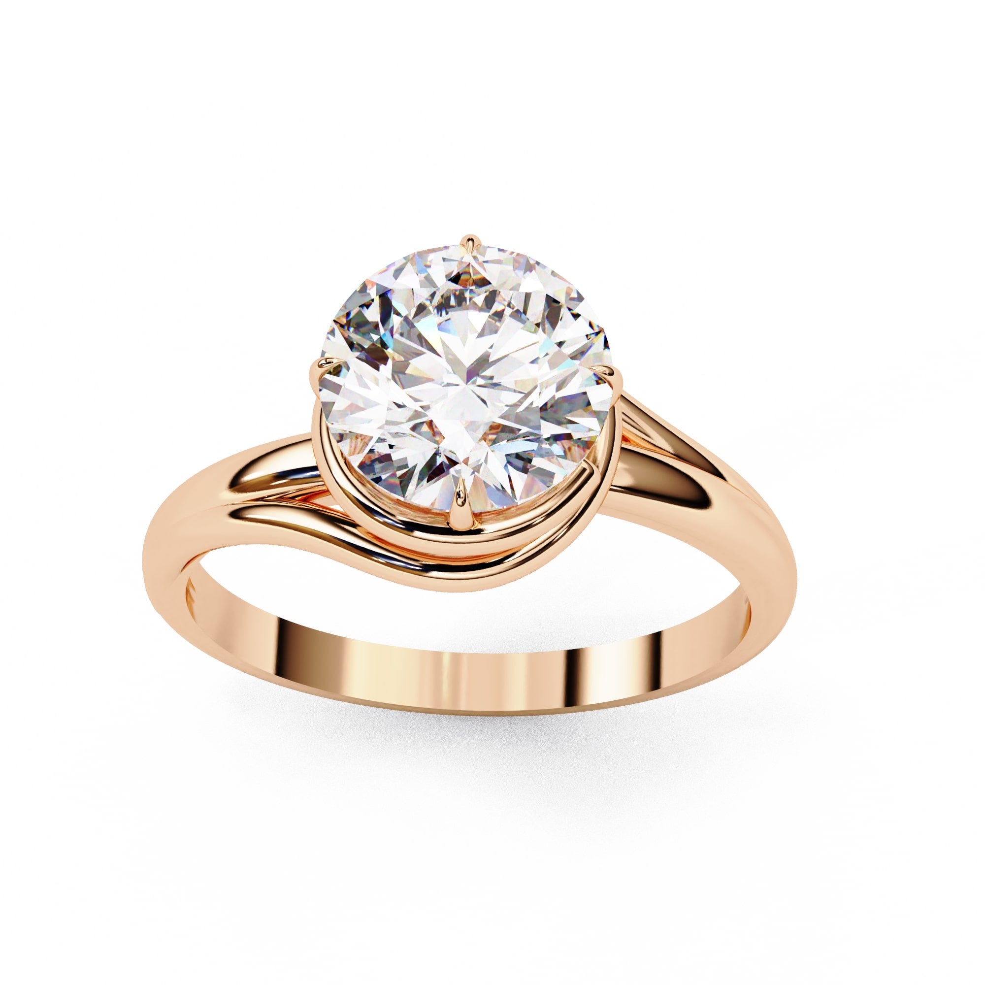 Elegant Central Stone Solitaire Ring