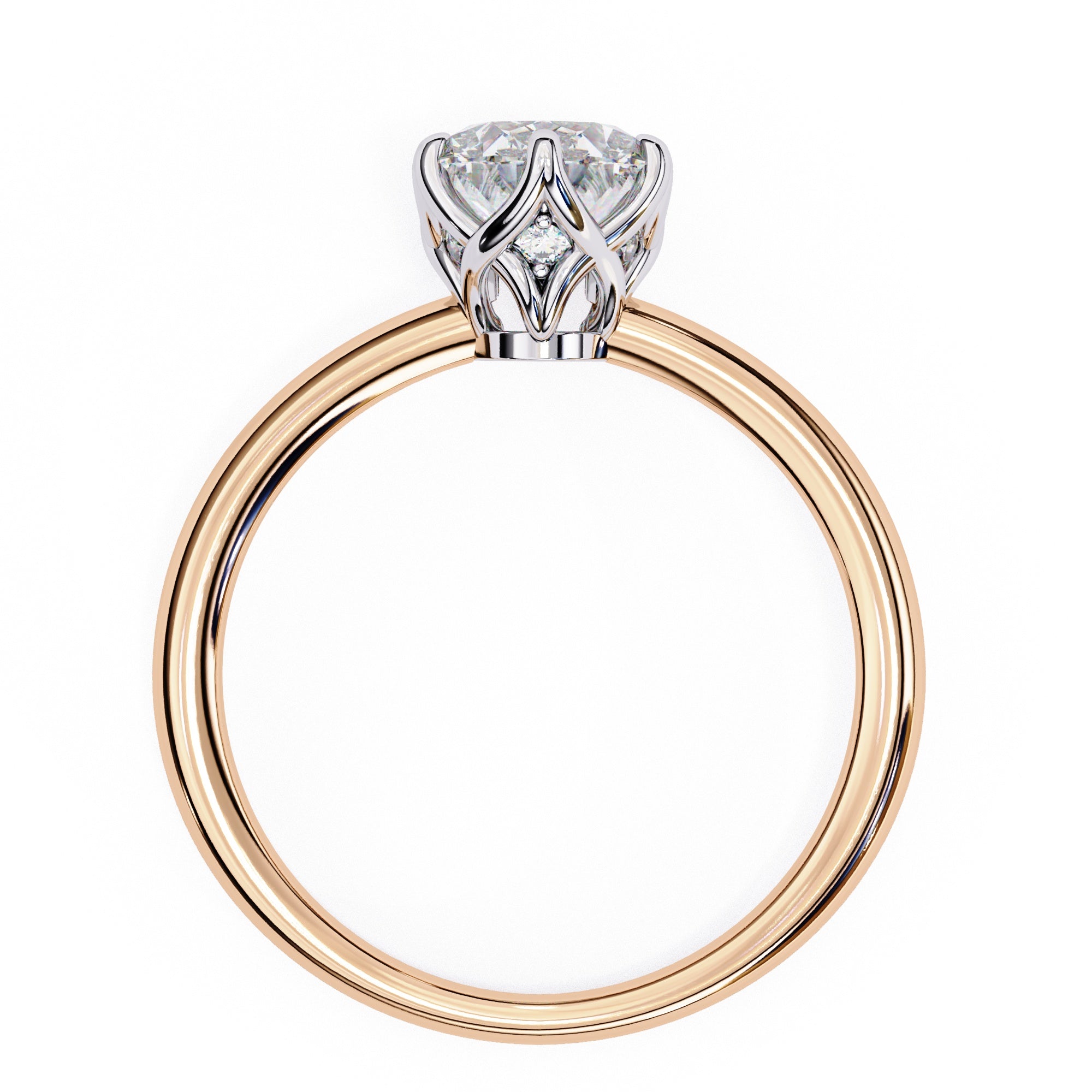 Elegant Radiance Central Solitaire Ring with Side Accents