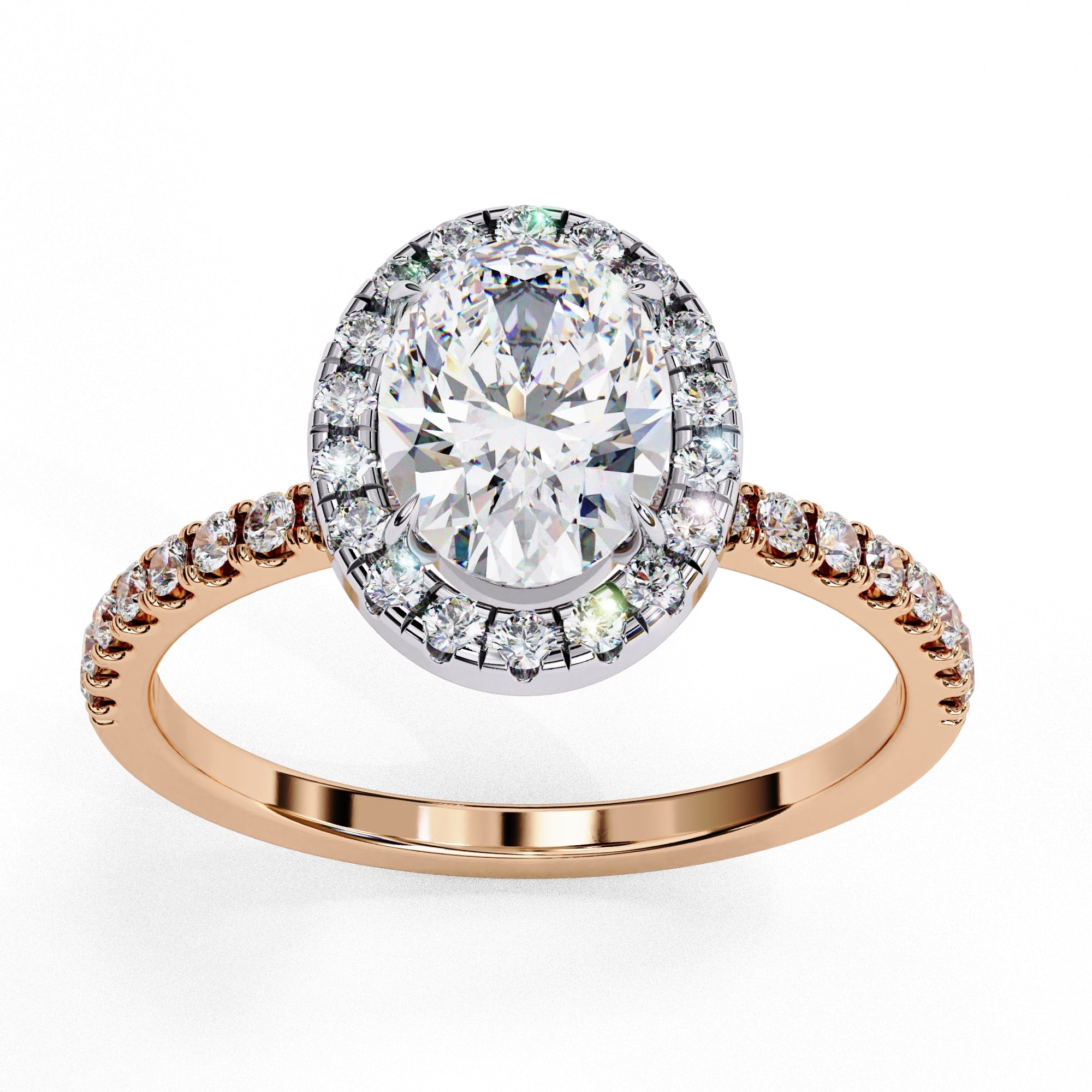 Elegant Diamond Central Stone Ring with Side Accents