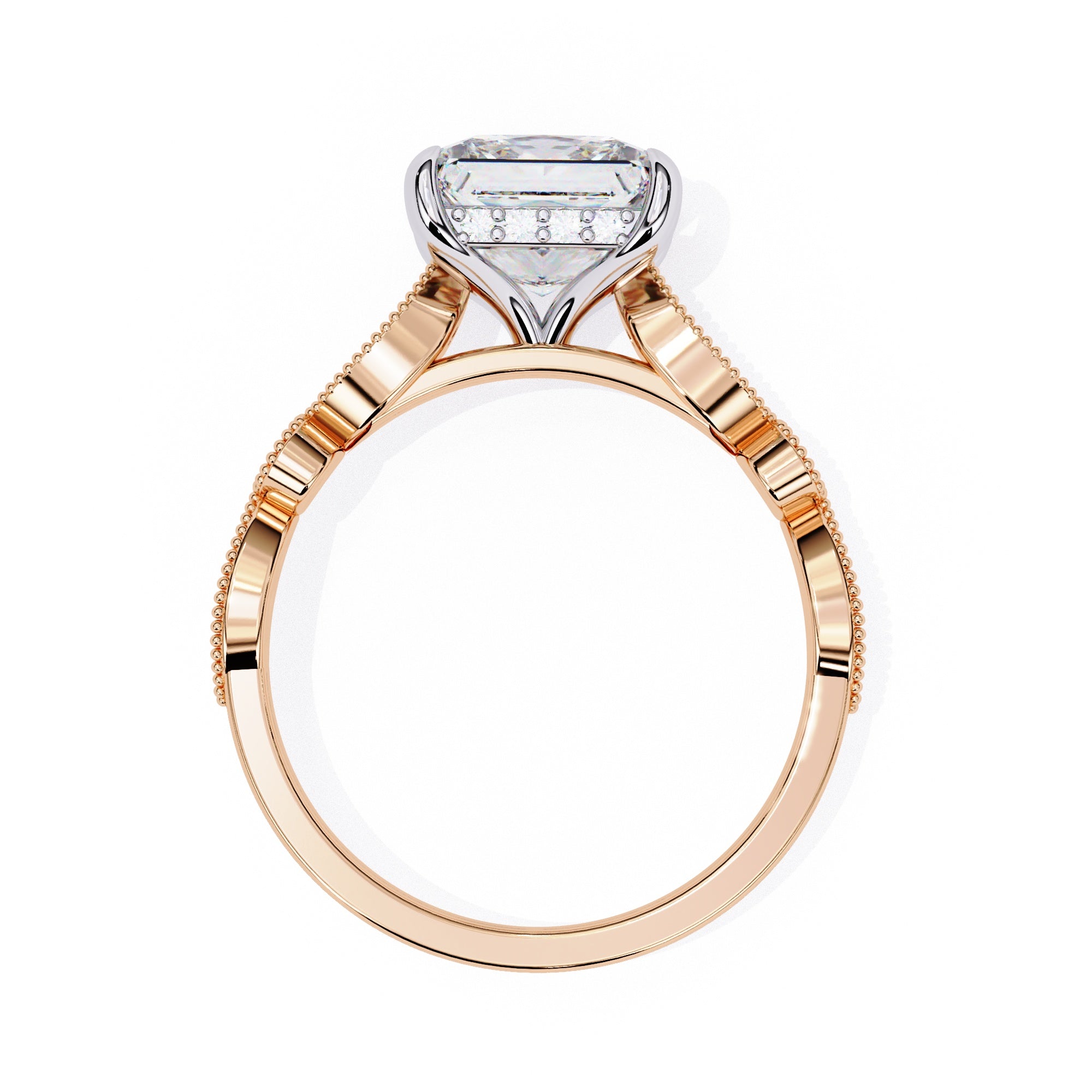 Elegant Central Stone Diamond Ring with Radiant Side Accents