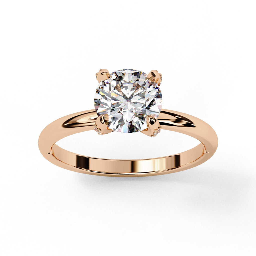 Radiant Central Stone Diamond Ring with Shimmering Side Accents