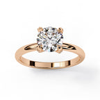 Radiant Central Stone Diamond Ring with Shimmering Side Accents