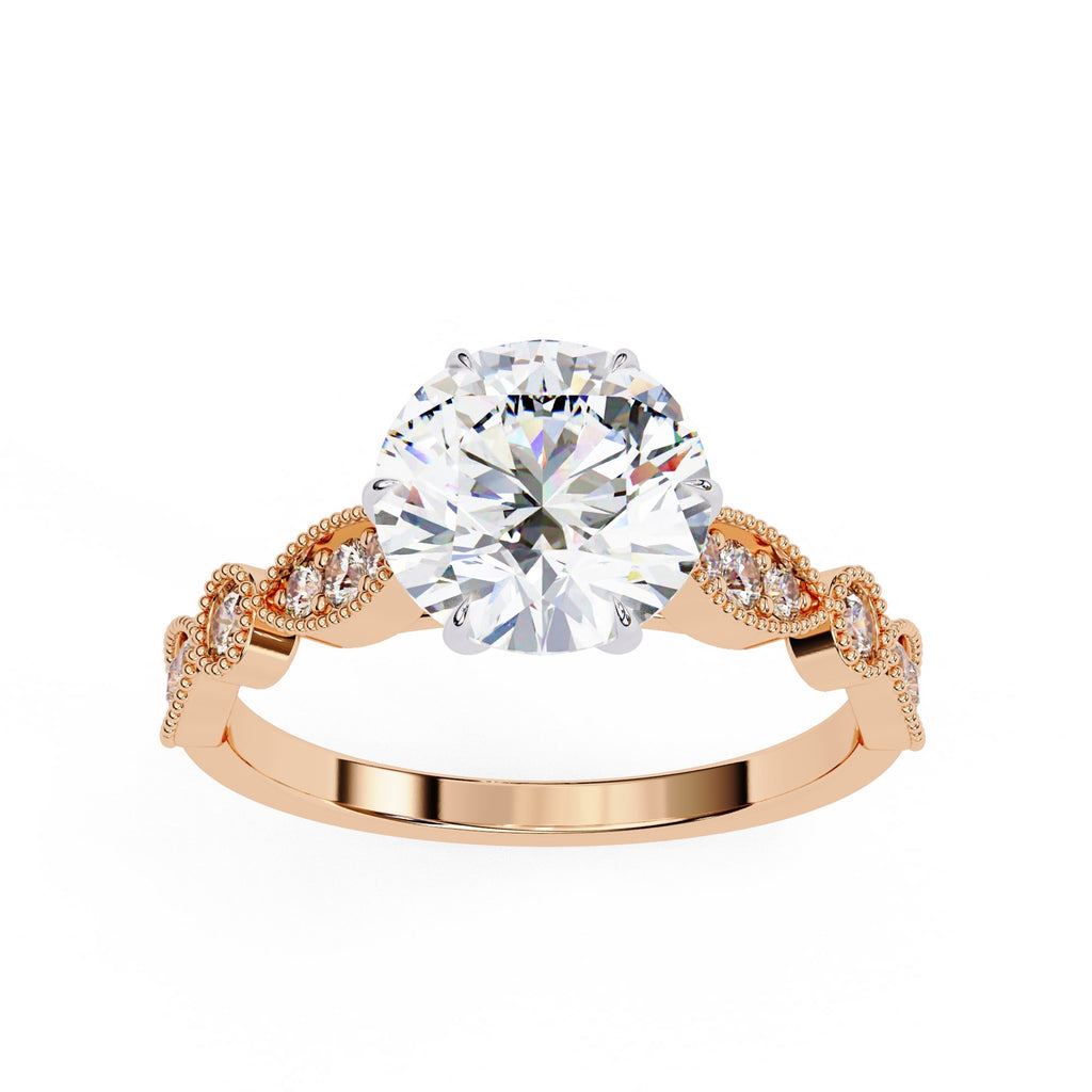 Elegant Central Stone Diamond Ring with Radiant Side Accents