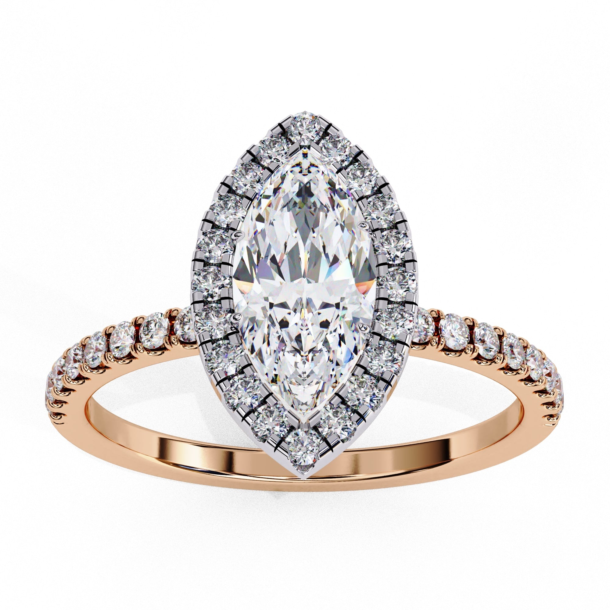 Elegant Central Stone Diamond Ring with Radiant Side Stones