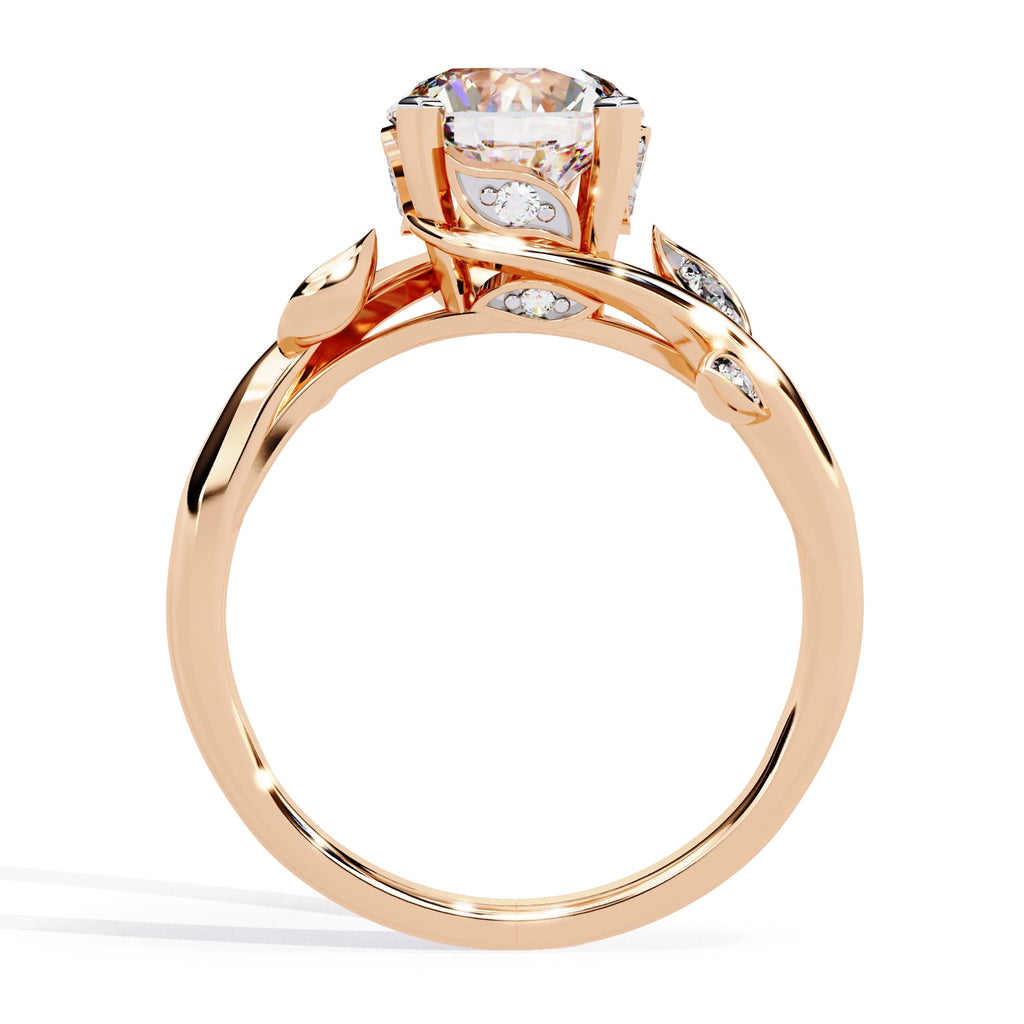 Exquisite Central Stone Diamond Ring with Shimmering Side Accents