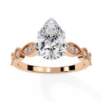 Radiant Central Stone Diamond Ring with Shimmering Side Accents