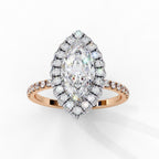 Radiant Diamond Cluster Central Stone Ring