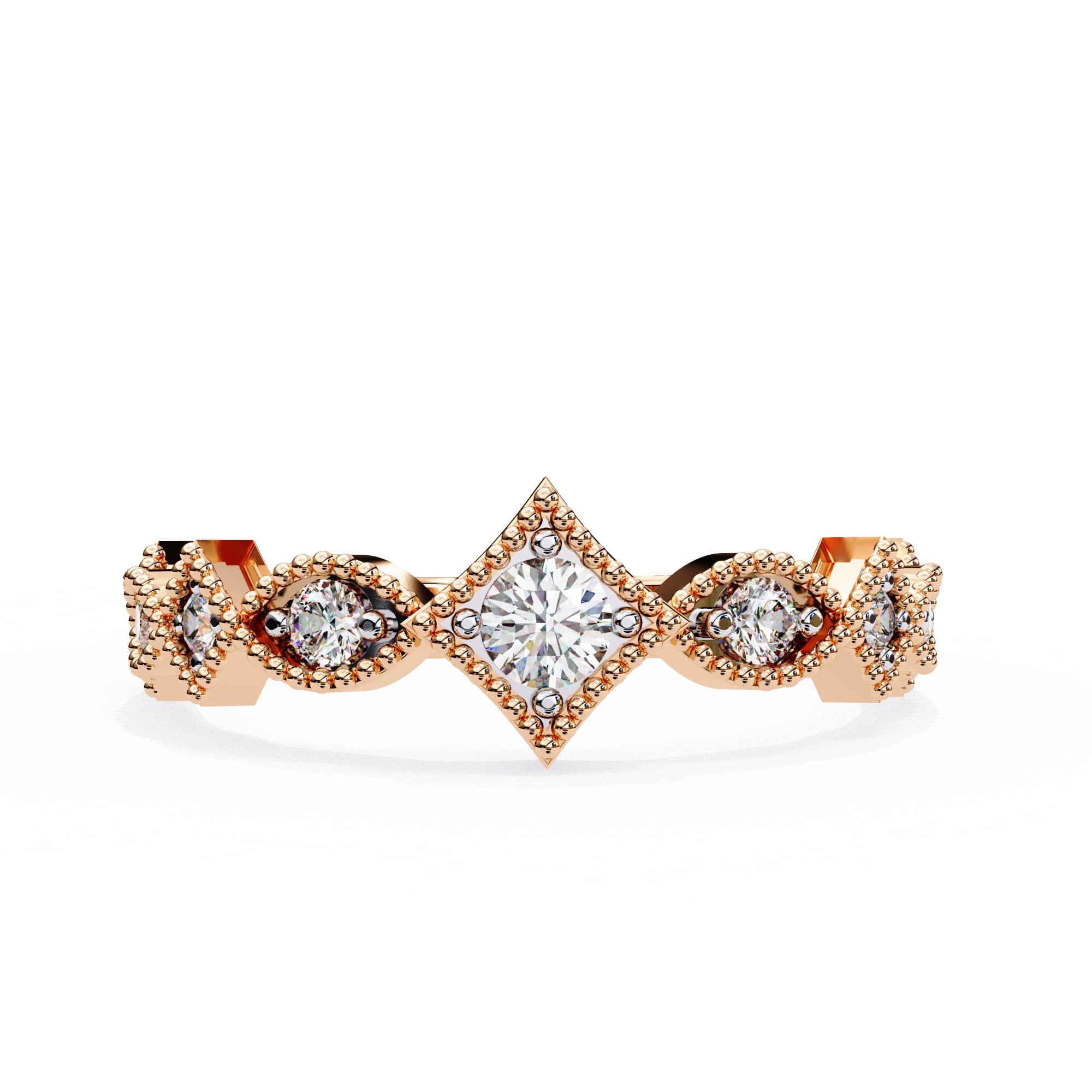 Elegant Diamond Side Stone Brilliance Ring