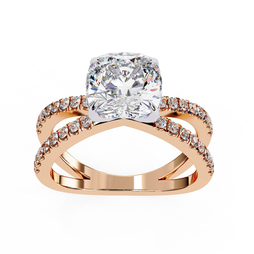 Elegant Central Stone Diamond Ring with Radiant Side Stones