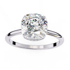 Radiant Central Stone Diamond Ring with Shimmering Side Accents