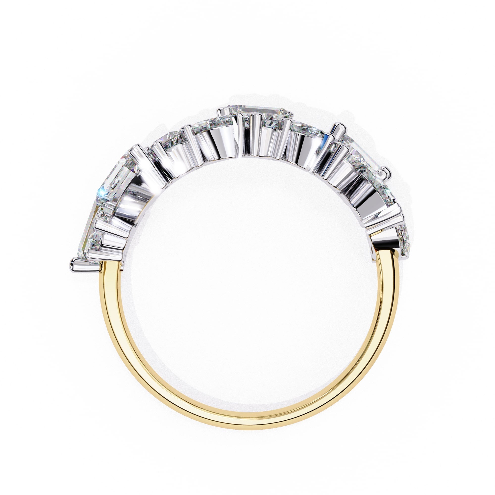 Radiant Brilliance Side Stone Diamond Ring