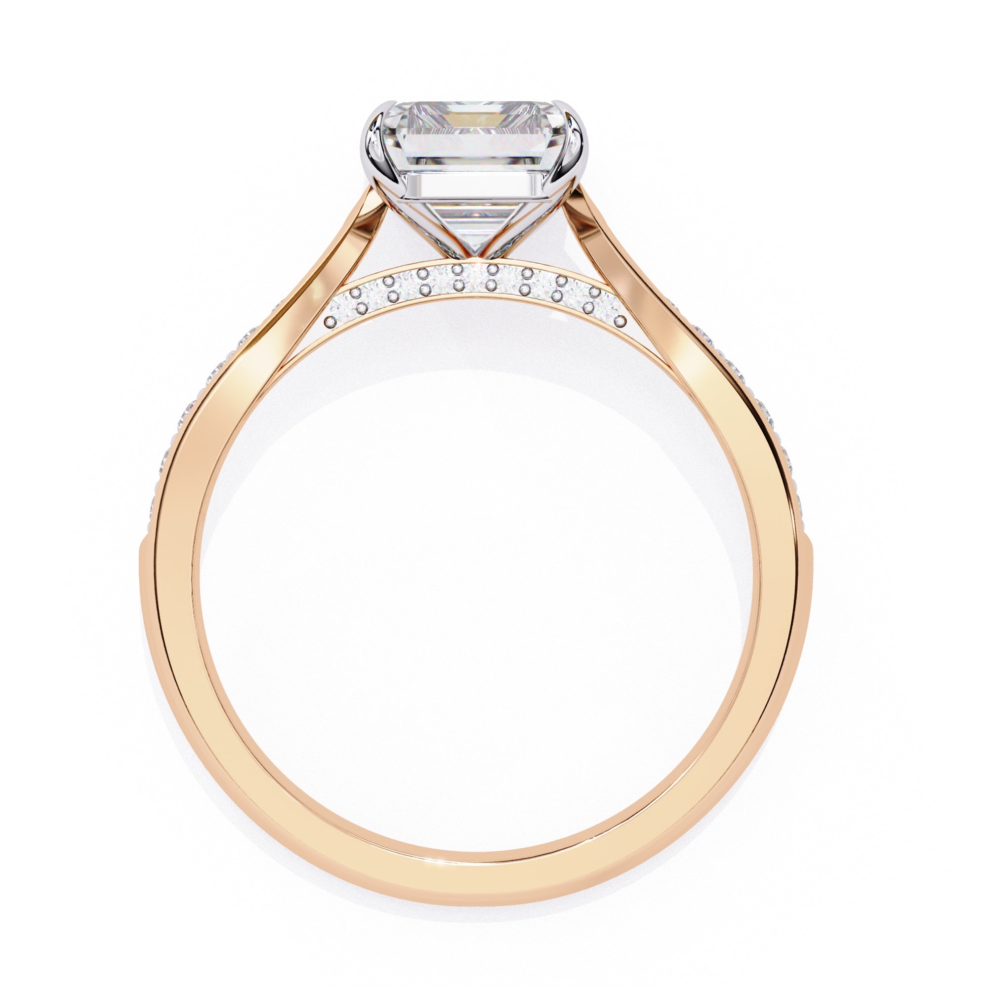 Elegant Central Stone Diamond Side Accent Ring