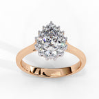 Elegant Central Stone Diamond Halo Ring
