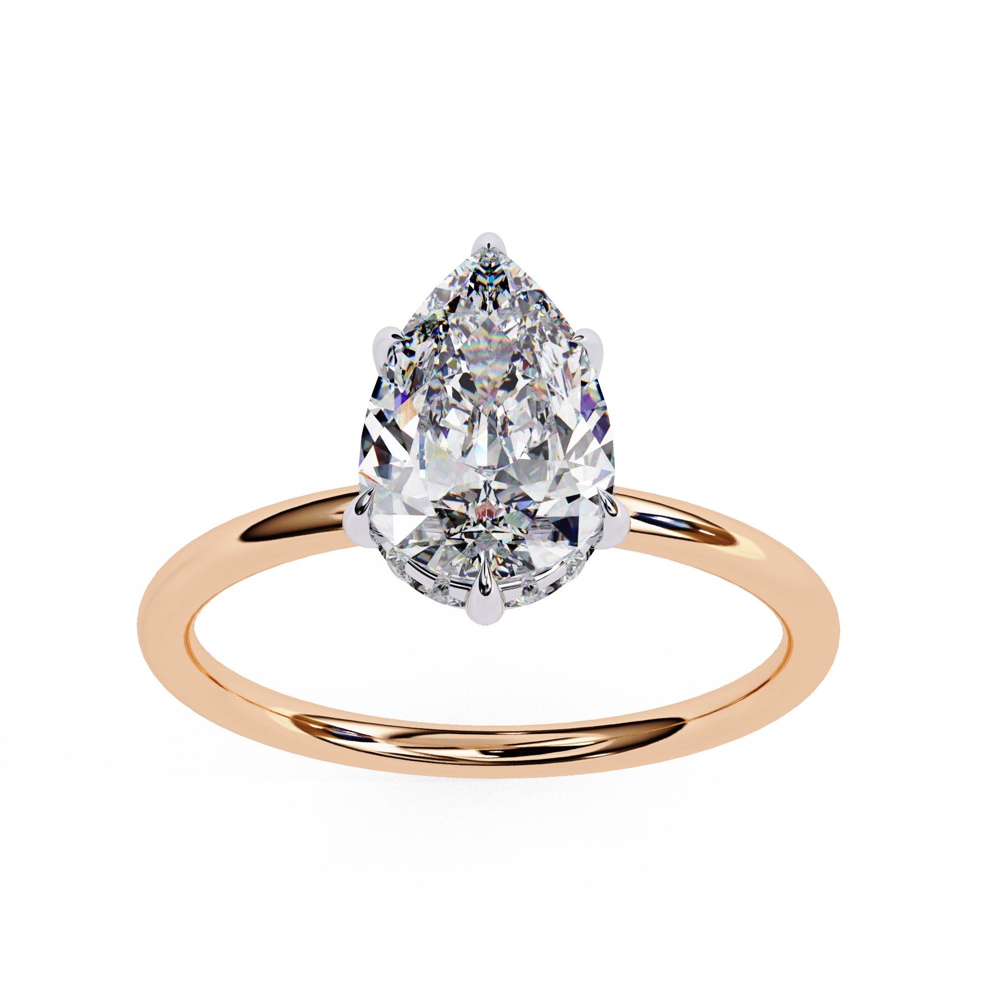 Elegant Central Stone Ring with Shimmering Side Diamonds