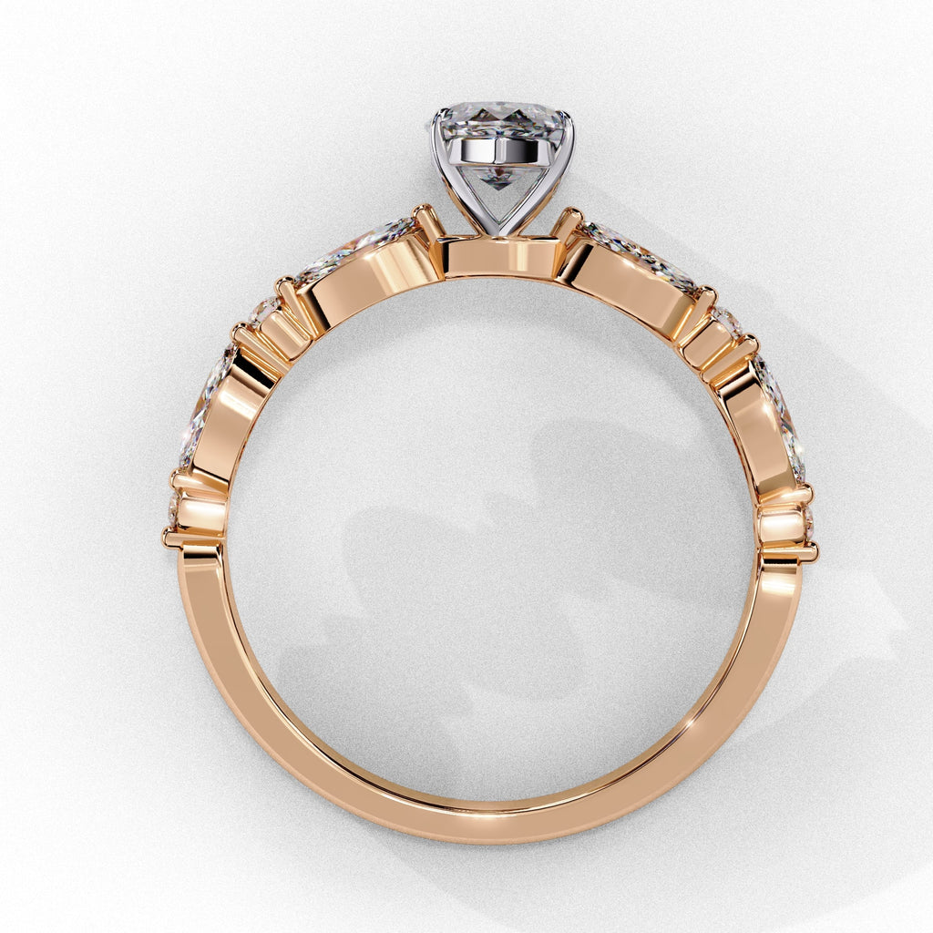 Elegant Central Stone Diamond Ring with Radiant Side Accents